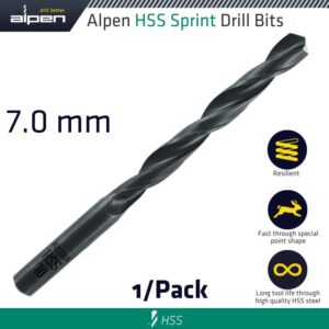 HSS SPRINT DRILL BIT 7MM 1/PACK