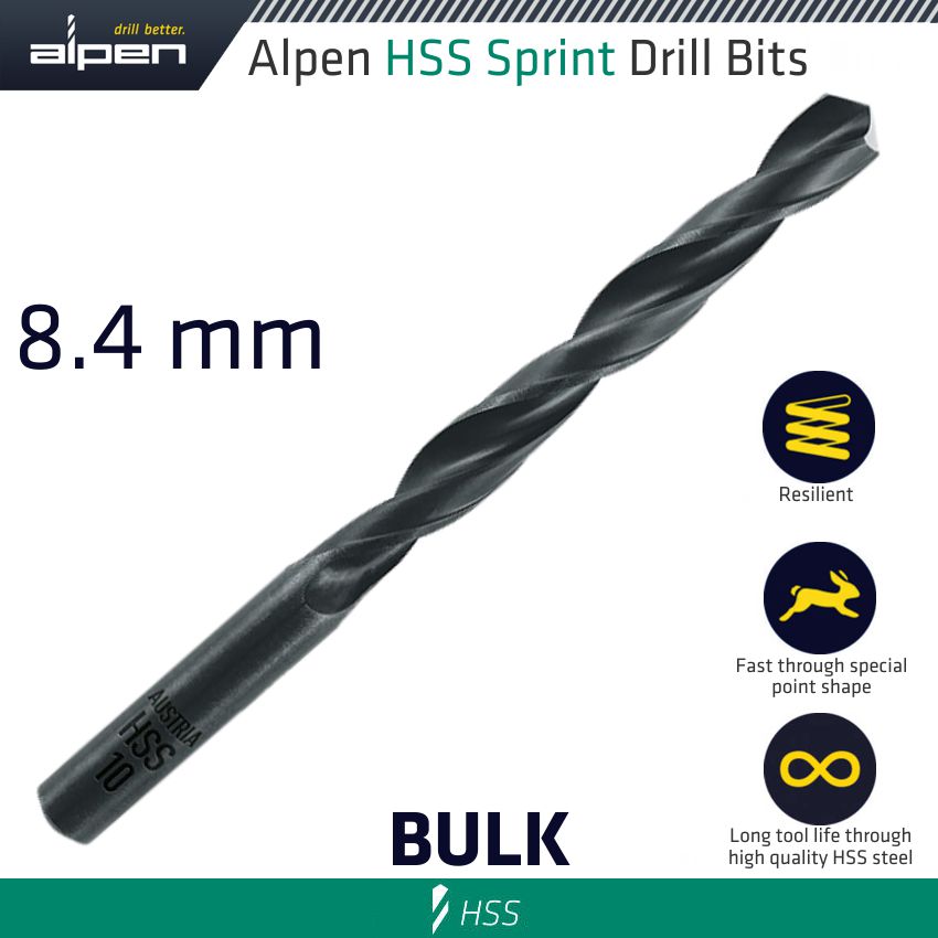 HSS SPRINT DRILL BIT 8.4MM BULK IND.PACK HSS SPRINT DRILL BIT 8.4MM BULK IND.PACK