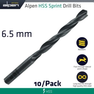 HSS SPRINT DRILL BIT 6.5MM PACKET OF 10 FOR MODULE