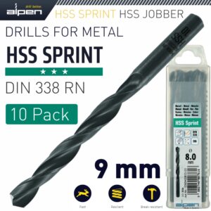 HSS SPRINT DRILL BIT 9.0MM PACKET OF 10 FOR MODULE
