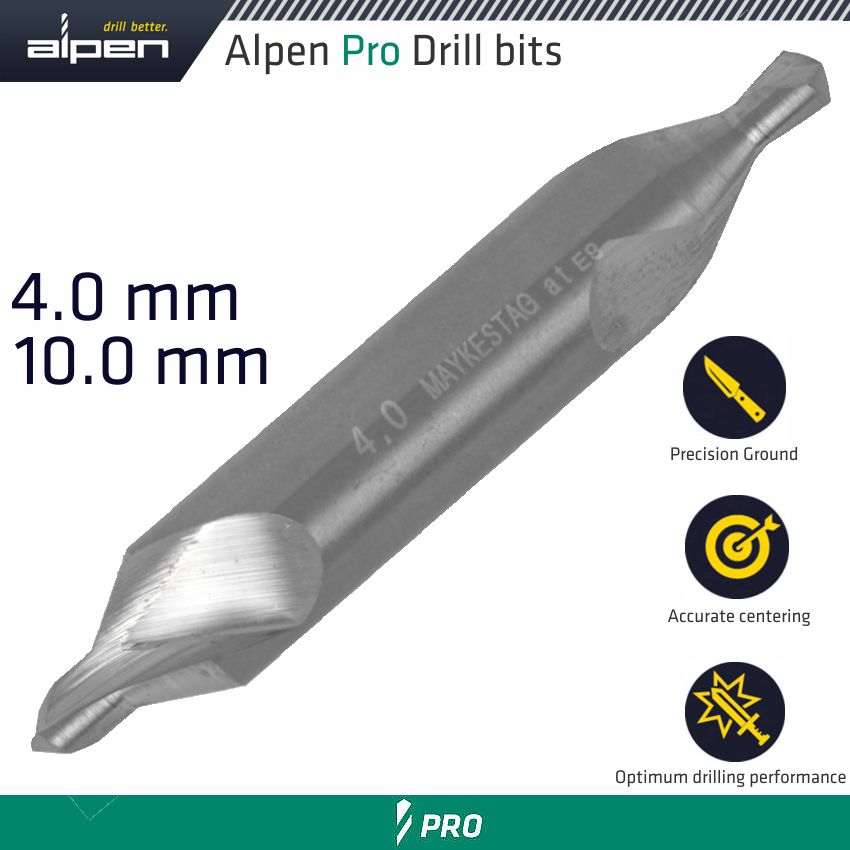 ALPEN SC CENTREDRILL 4.0X10.00 ALPEN SC CENTREDRILL 4.0X10.00