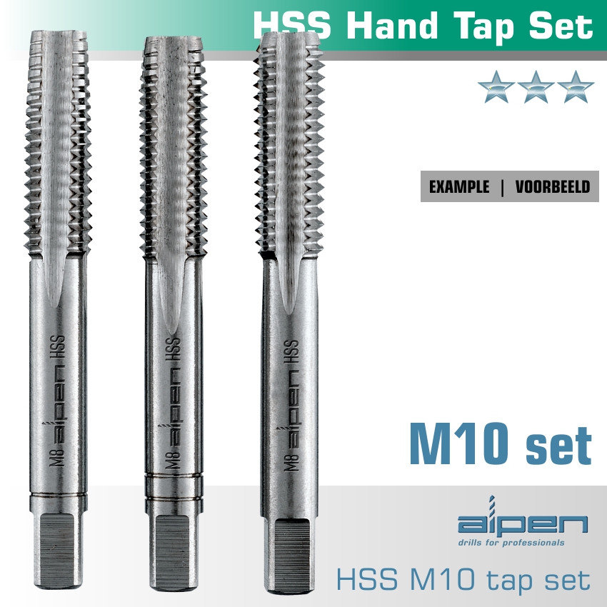 HAND TAP SET IN POUCH M10 HSS 1.5MM PITCH HAND TAP SET IN POUCH M10 HSS 1.5MM PITCH