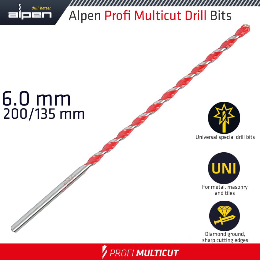 PROFI MULTICUT DRILL BIT 6 X 200MM PROFI MULTICUT DRILL BIT 6 X 200MM