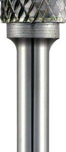 TC ROTARY BURR 6MM ARC POINTED NOSE FOR HARD METALS