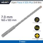 FORCE X 7.0 x 160/100 SDS-PLUS DRILL BIT X4 CUTTING EDGES