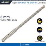 SDS PLUS F8 EXTREME 160X100 8mm HAMMER BIT