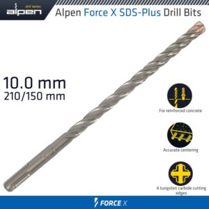 FORCE X 10.0 x 210/150  SDS-PLUS DRILL BIT X4 CUTTING EDGES