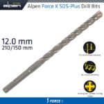 FORCE X 12.0 x 210/150  SDS-PLUS DRILL BIT X4 CUTTING EDGES
