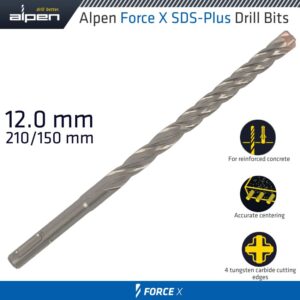 FORCE X 12.0 x 210/150  SDS-PLUS DRILL BIT X4 CUTTING EDGES