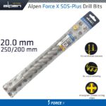 FORCE X 20.0 x 250/200  SDS-PLUS DRILL BIT X4 CUTTING EDGES