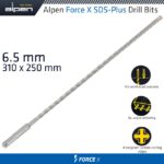 FORCE X 6.5 x 310/250 SDS-PLUS DRILL BIT X4 CUTTING EDGES