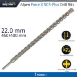 FORCE X 22.0 x 450/400  SDS-PLUS DRILL BIT X4 CUTTING EDGES