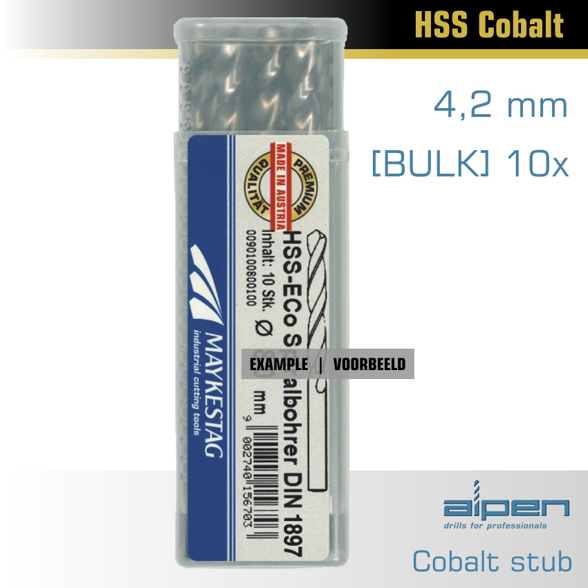ALPEN COBALT DRILL SHORT BULK 4.2MM ALPEN COBALT DRILL SHORT BULK 4.2MM