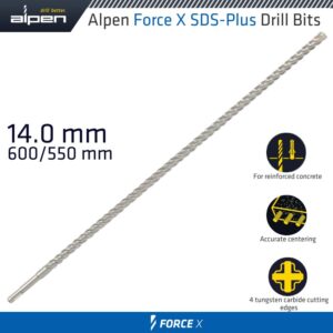 FORCE X 14.0 x 600/550  SDS-PLUS DRILL BIT X4 CUTTING EDGES