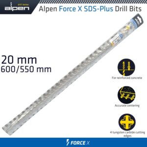 FORCE X 20.0 x 600/550  SDS-PLUS DRILL BIT X4 CUTTING EDGES