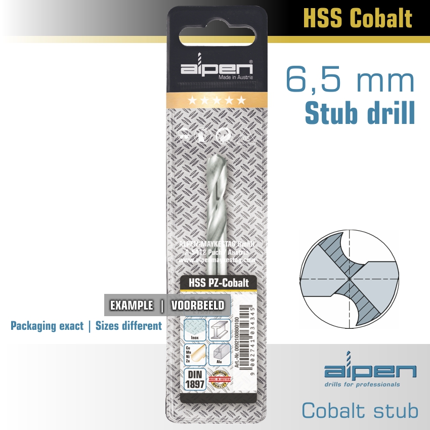 COBALT DRILL BIT SHORT POUCH 6.5MM COBALT DRILL BIT SHORT POUCH 6.5MM