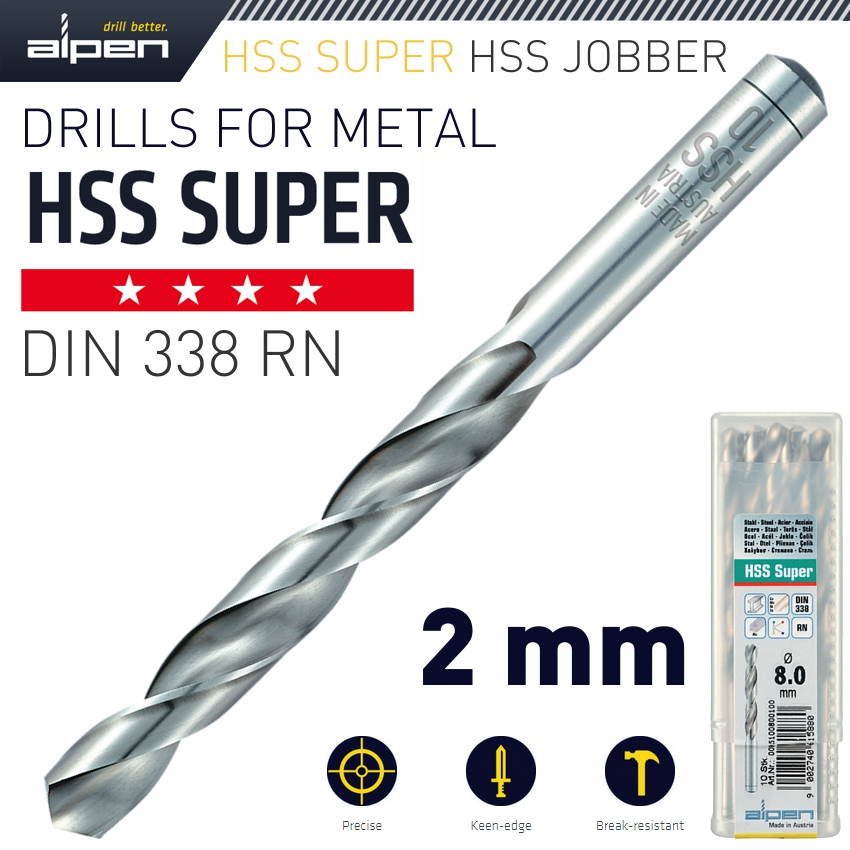 HSS SUPER DRILL BIT 2MM BULK HSS SUPER DRILL BIT 2MM BULK