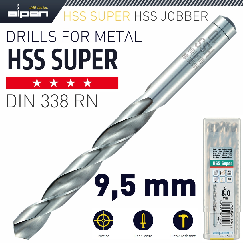HSS SUPER DRILL BIT 9.5MM BULK HSS SUPER DRILL BIT 9.5MM BULK