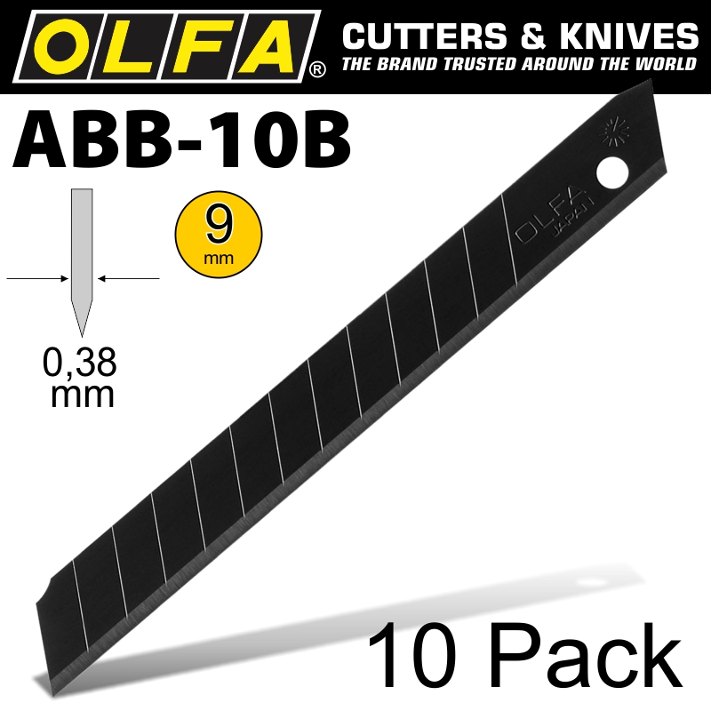OLFA BLADES EXCEL BLACK 10/PK CARDED ULTRA SHARP 9MM OLFA BLADES EXCEL BLACK 10/PK CARDED ULTRA SHARP 9MM