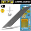 OLFA BLADES KB 25/PACK 6MM