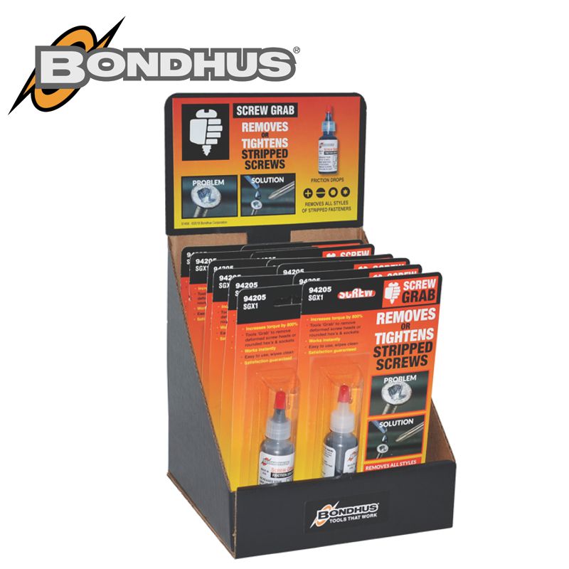 SCREW GRAB FRICTION SOLUTION X 12 DISPLAY BOX SCREW GRAB FRICTION SOLUTION X 12 DISPLAY BOX