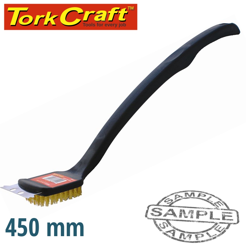 BRAAI BBQ BRASS WIRE BRUSH 450MM HANDLE 18' TCW BRAAI BBQ BRASS WIRE BRUSH 450MM HANDLE 18' TCW