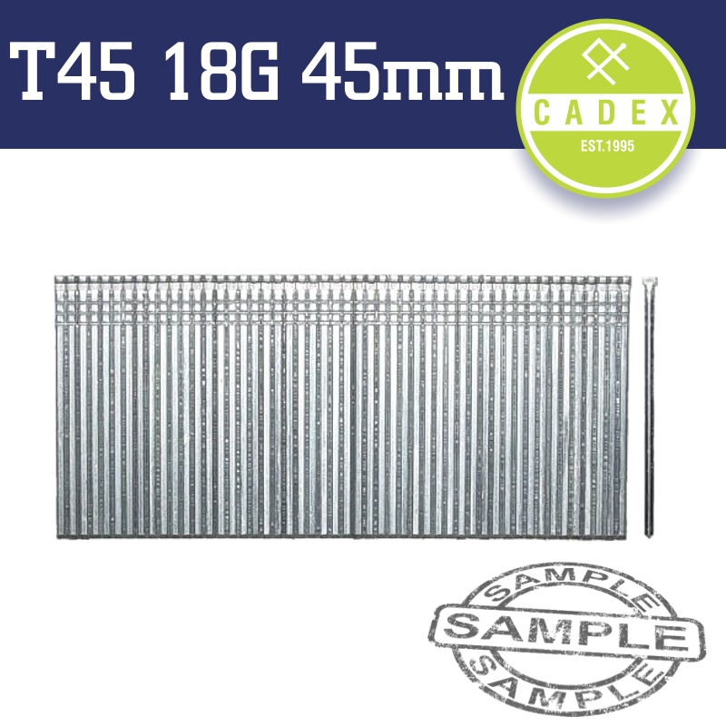 CADEX T45 BRAD NAIL 18G 45MM GALV 5000PCE CADEX T45 BRAD NAIL 18G 45MM GALV 5000PCE