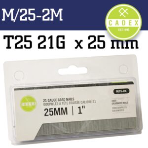 CADEX T25 BRAD NAIL 21G 25MM GALV 2000PCE