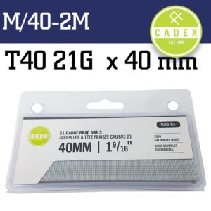 CADEX T40 BRAD NAIL 21G 40MM GALV 2000PCE