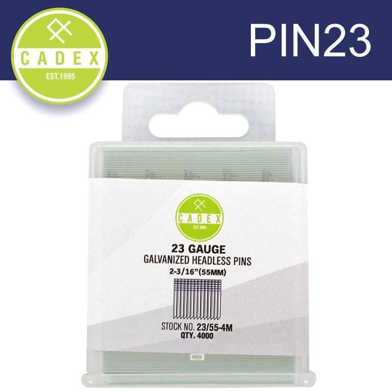 CADEX HEADLESS PIN 23G 55MM GALV 4000PCE CADEX HEADLESS PIN 23G 55MM GALV 4000PCE