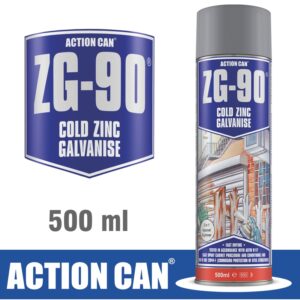 ZINC GALVANISED SPRAY ZG-90 SILVER 500ML COLD ZINC RAPID DRY