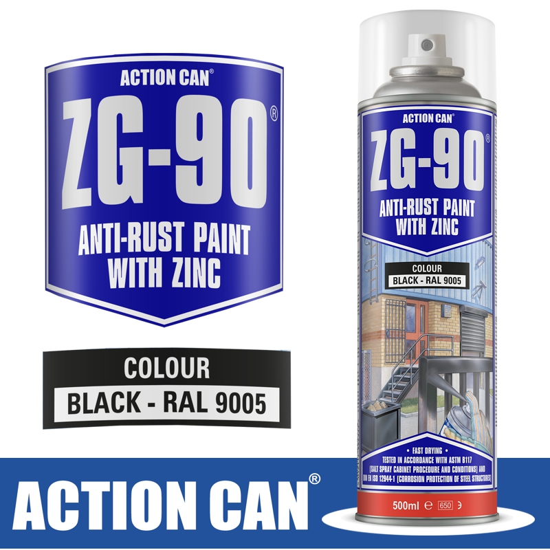 BLACK GALVANISING ZINC PAINT ZG-90 BLACK 500ML COLD RAPID DRY BLACK GALVANISING ZINC PAINT ZG-90 BLACK 500ML COLD RAPID DRY