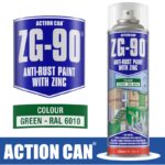 ANTI RUST SPRAY ZG-90 GREEN 500ML COLD ZINC GALVANISING RAPID DRY