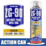 ANTI RUST SPRAY ZG-90 YELLOW 500ML COLD ZINC GALVANISING RAPID DRY