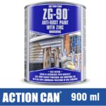 ANTI RUST PAINT ZG-90 SILVER 900ML COLD ZINC GALVANISING RAPID DRY