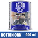 ANTI RUST PAINT ZG-90 BLACK 900ML COLD ZINC GALVANISING RAPID DRY