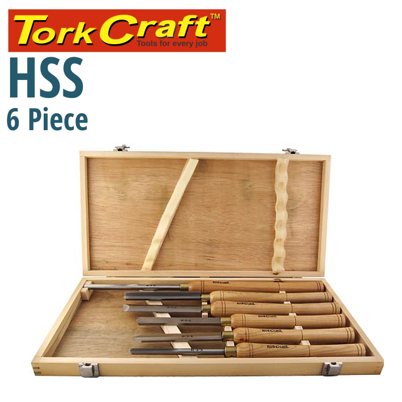 CHISEL SET WOOD TURNING HSS 6 PIECE WOODEN CASE CHISEL SET WOOD TURNING HSS 6 PIECE WOODEN CASE