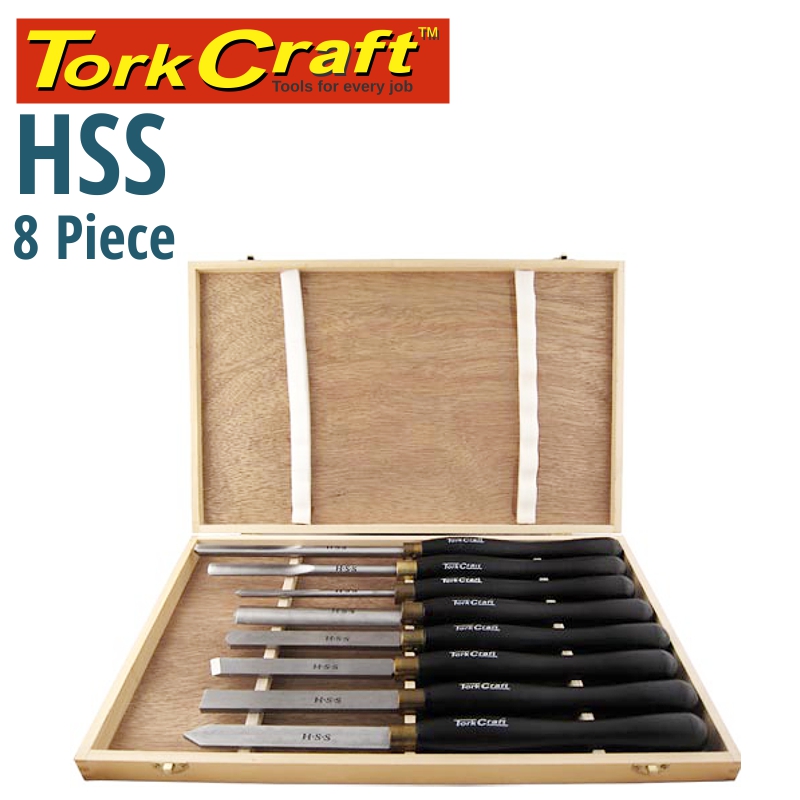 CHISEL SET WOOD TURNING HSS 8 PIECE WOODEN CASE CHISEL SET WOOD TURNING HSS 8 PIECE WOODEN CASE