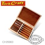 CHISEL SET WOOD CARVING 6 PIECE WOODEN BOX