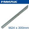 M24X300 STUD EN8 EG ONE ANGLE CUT