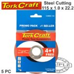 4 + 1 FREE CUTTING DISC STEEL 115 x 1.0 x 22.2MM