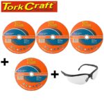 3+1 FREE CUTTING DISC STEEL SS 230X2.0X22.22MM + B5231 SAFETY GLASSES