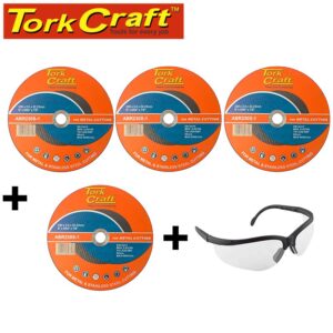 3+1 FREE CUTTING DISC STEEL SS 230X2.0X22.22MM + B5231 SAFETY GLASSES