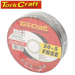 20 + 5 FREE CUTTING DISC INDUSTRIAL METAL 115 x 1.0 x 22.2 MM