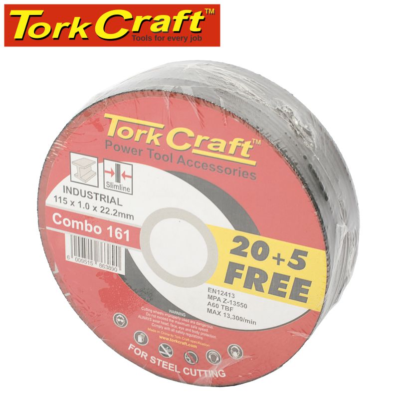 20 + 5 FREE CUTTING DISC INDUSTRIAL METAL 115 x 1.0 x 22.2 MM 20 + 5 FREE CUTTING DISC INDUSTRIAL METAL 115 x 1.0 x 22.2 MM