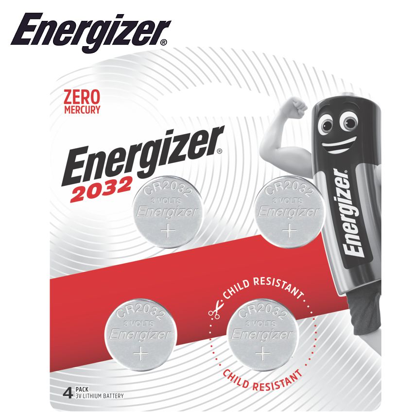 ENERGIZER 2032 3V LITHIUM COIN BATTERY 4 PACK (MOQ X12) ENERGIZER 2032 3V LITHIUM COIN BATTERY 4 PACK (MOQ X12)