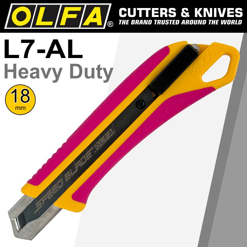 OLFA 18MM HEAVY DUTY CUTTER WITH AUTO LOCK PINK OLFA 18MM HEAVY DUTY CUTTER WITH AUTO LOCK PINK