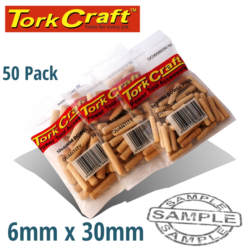DOWELS 6 X 30MM 50 PER BAG (BIRCH WOOD) DOWELS 6 X 30MM 50 PER BAG (BIRCH WOOD)