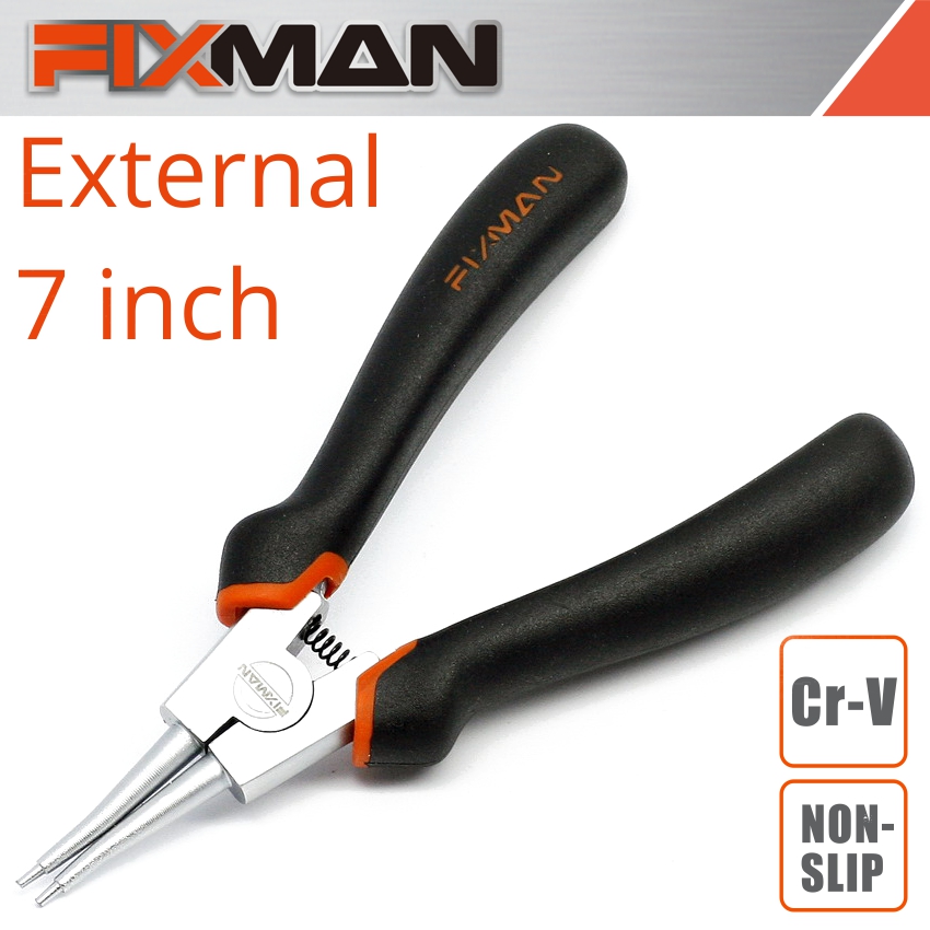 FIXMAN STRAIGHT EXTERNAL CIRCLIP PLIERS 7'/175MM FIXMAN STRAIGHT EXTERNAL CIRCLIP PLIERS 7'/175MM