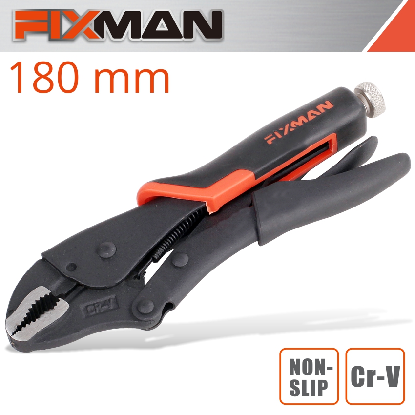 FIXMAN CURVED JAW LOCK GRIP PLIERS 7'/180MM FIXMAN CURVED JAW LOCK GRIP PLIERS 7'/180MM